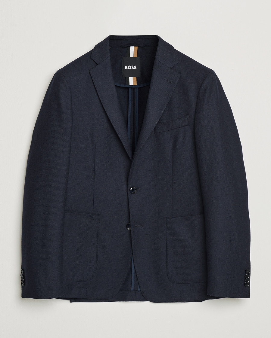 Hombres | Blazers | BOSS BLACK | Hanry Wool Patch Pocket Blazer Dark Blue