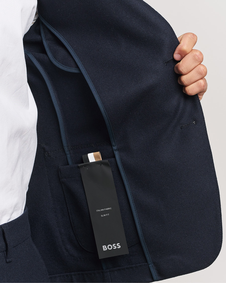 Hombres | Blazers | BOSS BLACK | Hanry Wool Patch Pocket Blazer Dark Blue