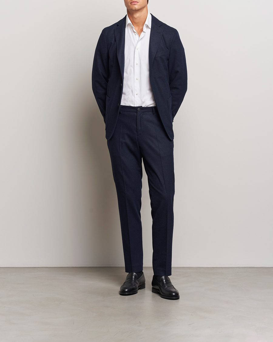 Hombres | Pantalones | BOSS BLACK | Genius Wool Tech Trousers Dark Blue
