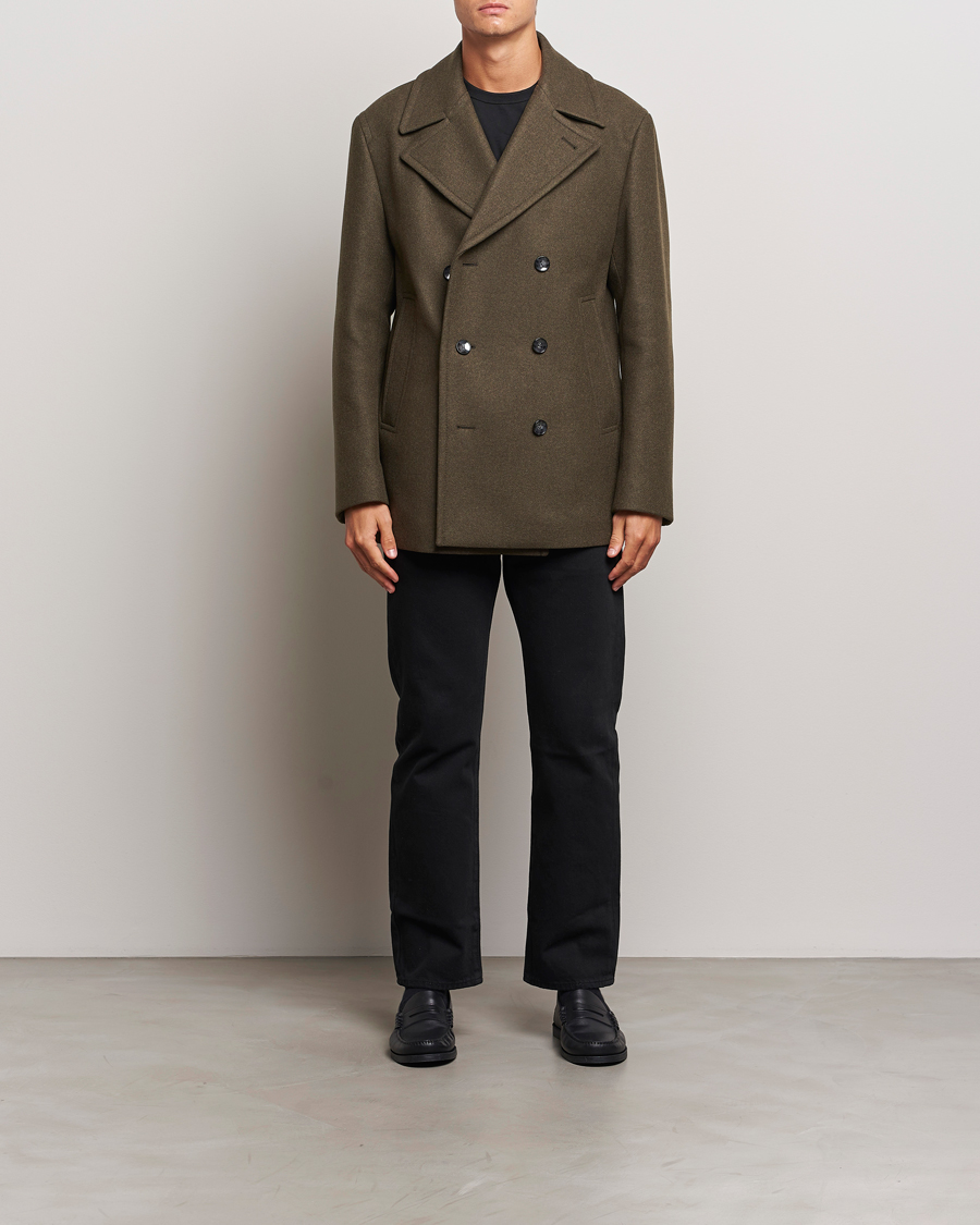 Hombres | Abrigos y chaquetas | BOSS BLACK | Clay Wool Peacoat Open Green