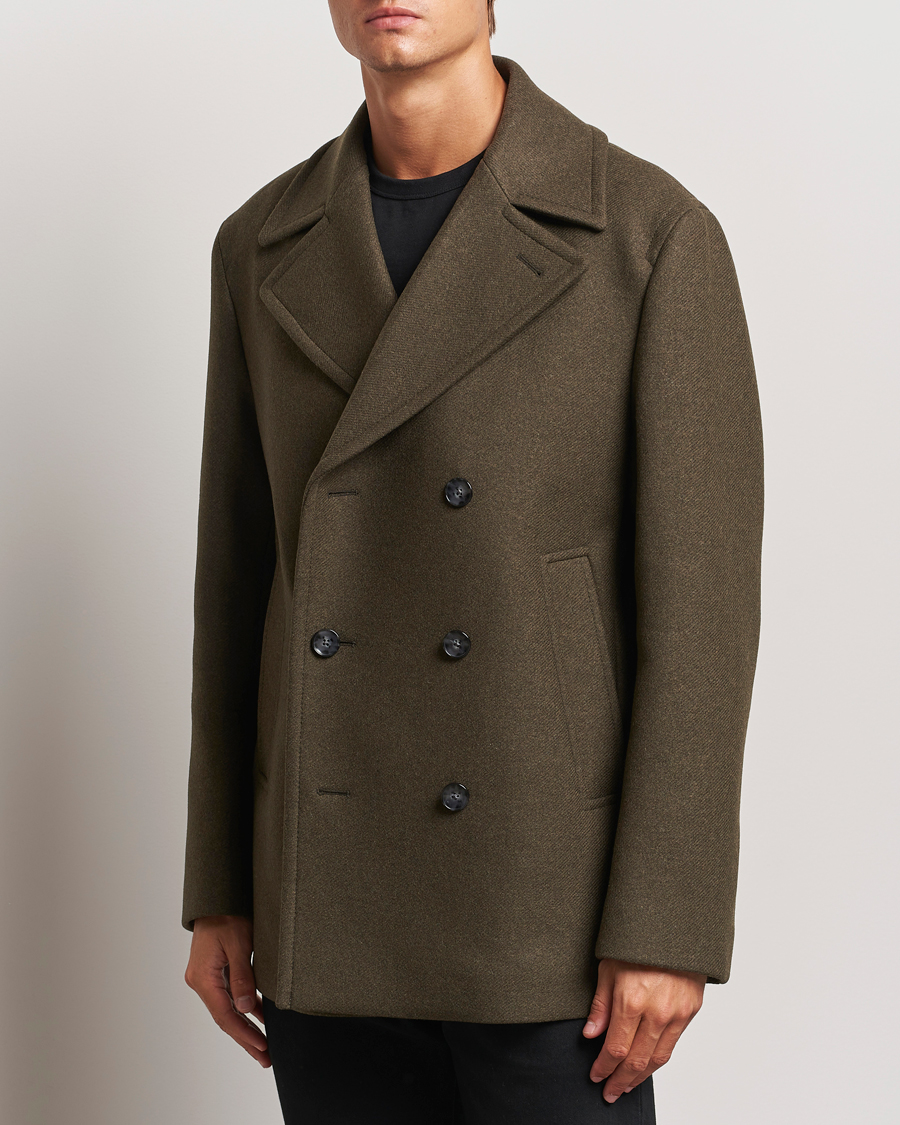Hombres | Abrigos y chaquetas | BOSS BLACK | Clay Wool Peacoat Open Green