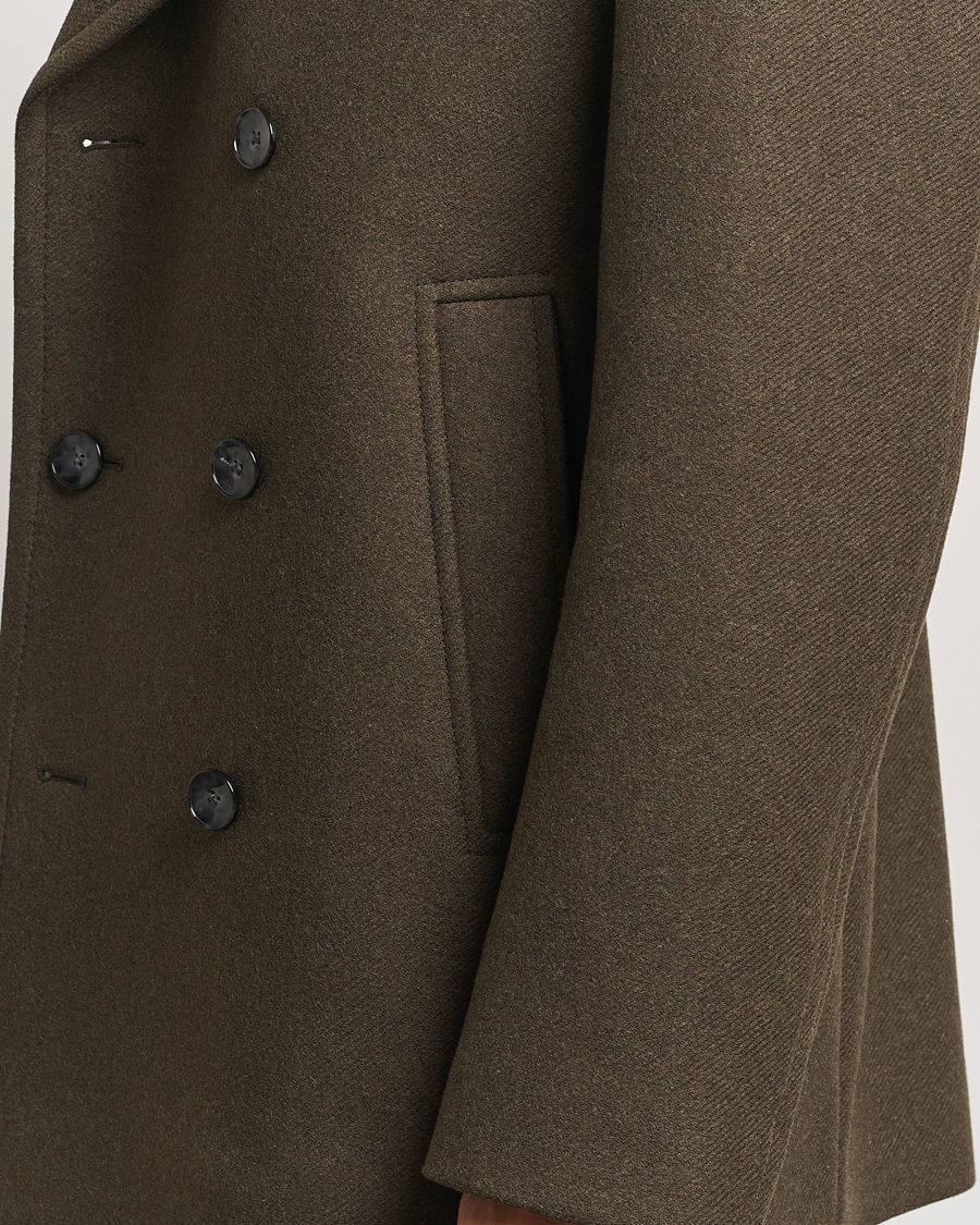 Hombres | Abrigos y chaquetas | BOSS BLACK | Clay Wool Peacoat Open Green