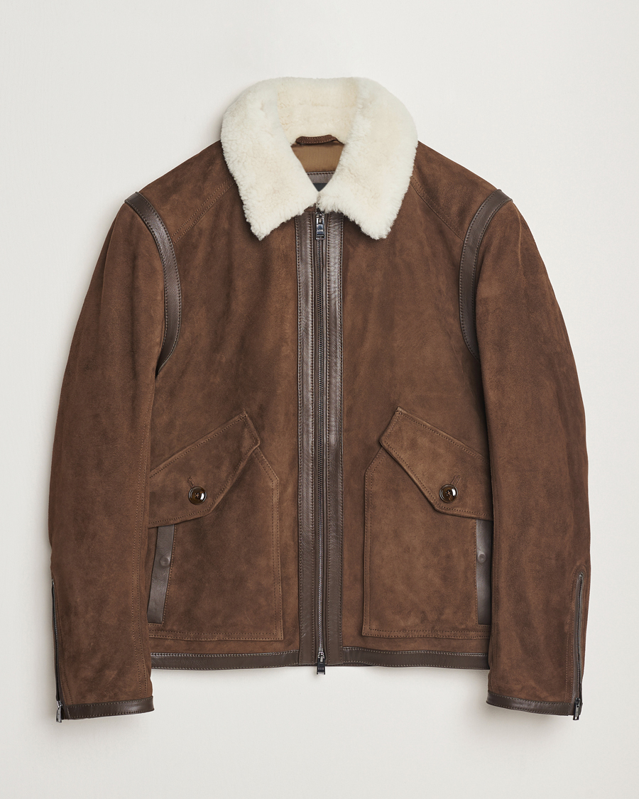 Hombres | Abrigos y chaquetas | BOSS BLACK | Montel Suede Searling Bomber Jacket Brown