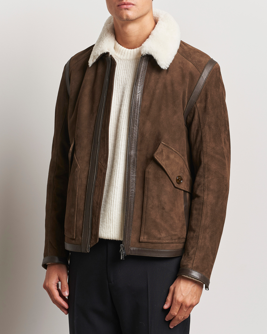 Hombres | Abrigos y chaquetas | BOSS BLACK | Montel Suede Searling Bomber Jacket Brown
