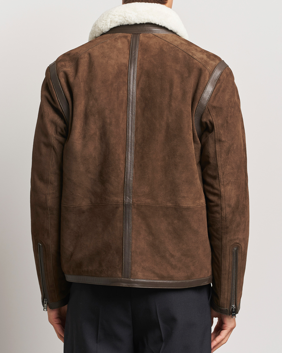 Hombres | Abrigos y chaquetas | BOSS BLACK | Montel Suede Searling Bomber Jacket Brown