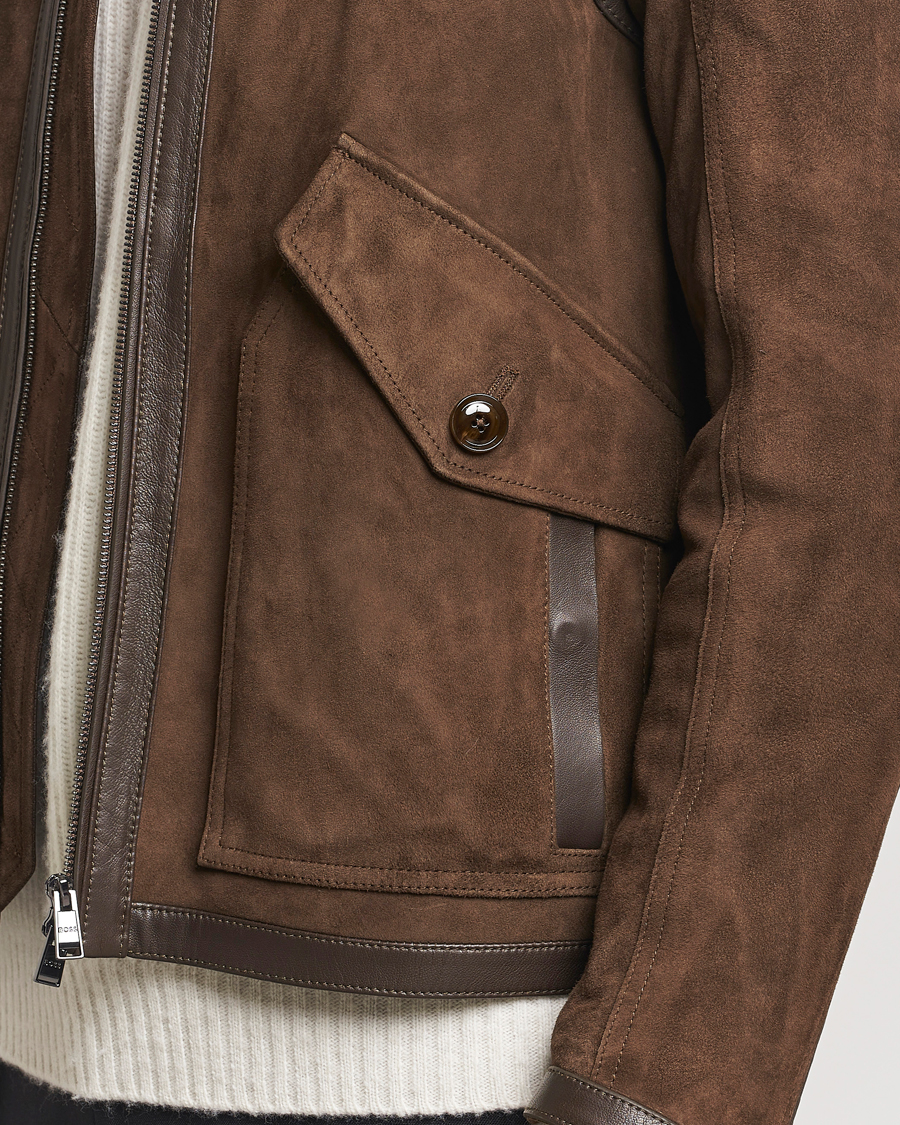 Hombres | Abrigos y chaquetas | BOSS BLACK | Montel Suede Searling Bomber Jacket Brown