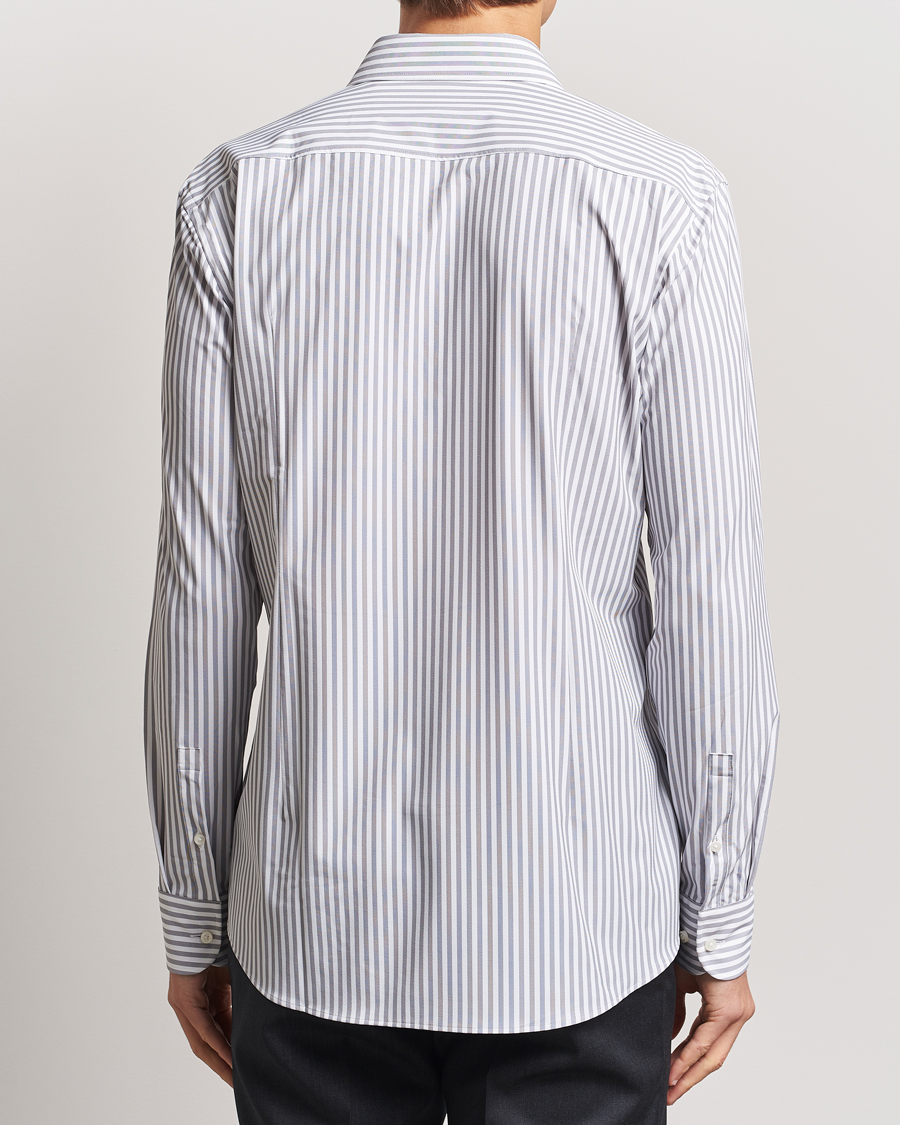 Hombres | Camisas | BOSS BLACK | Hank Striped 4-Way Stretch Shirt Grey/White