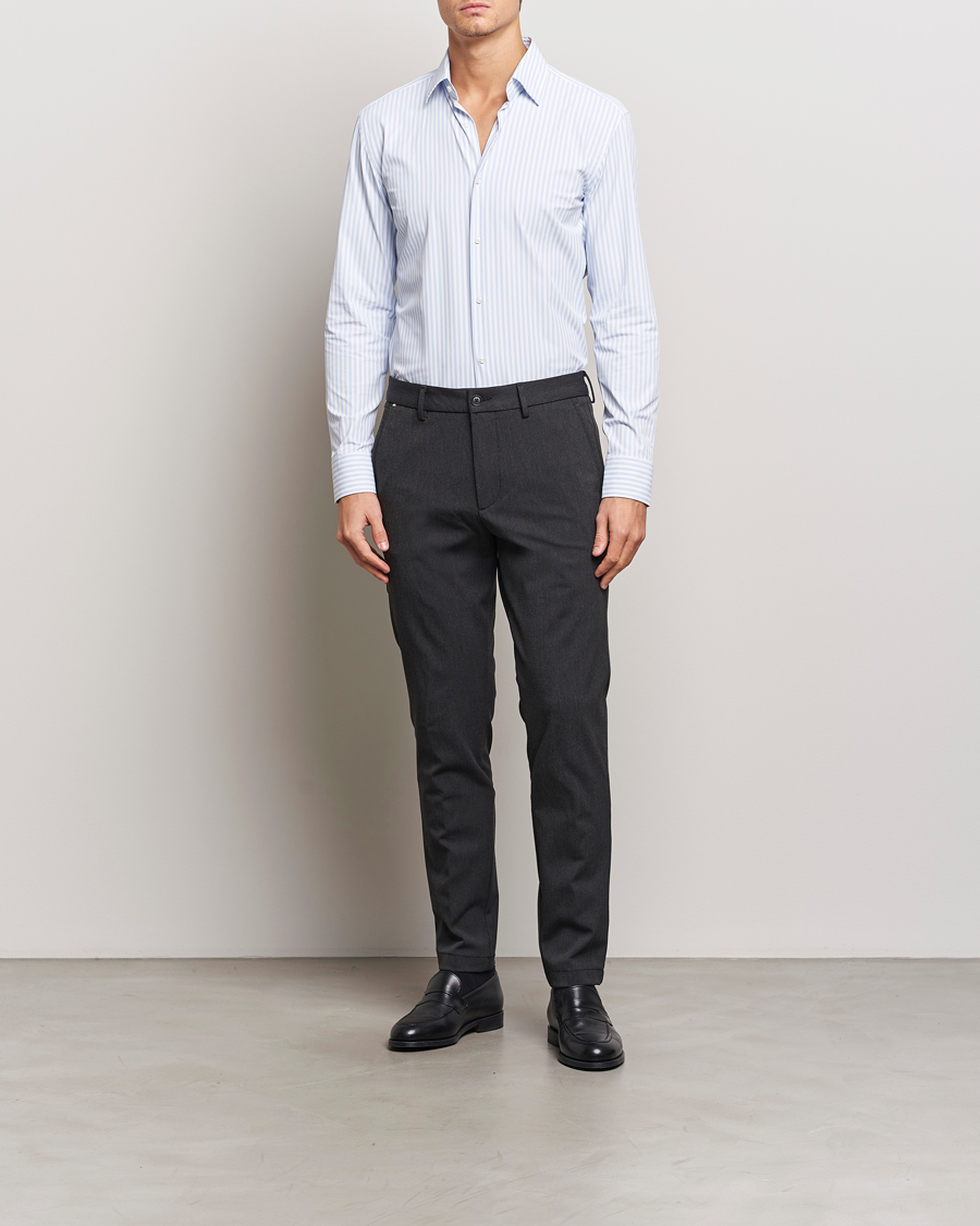Hombres | Camisas | BOSS BLACK | Hank Striped 4-Way Stretch Shirt Blue/White