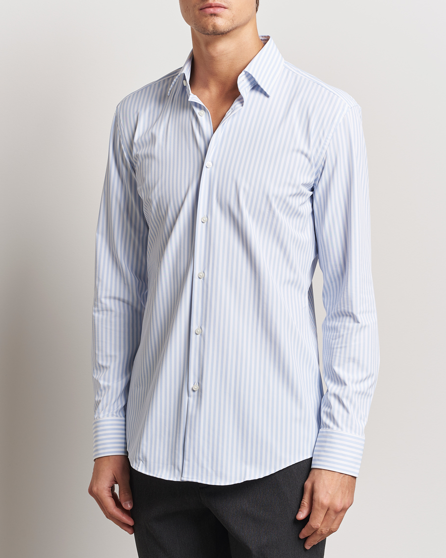 Hombres | Camisas | BOSS BLACK | Hank Striped 4-Way Stretch Shirt Blue/White