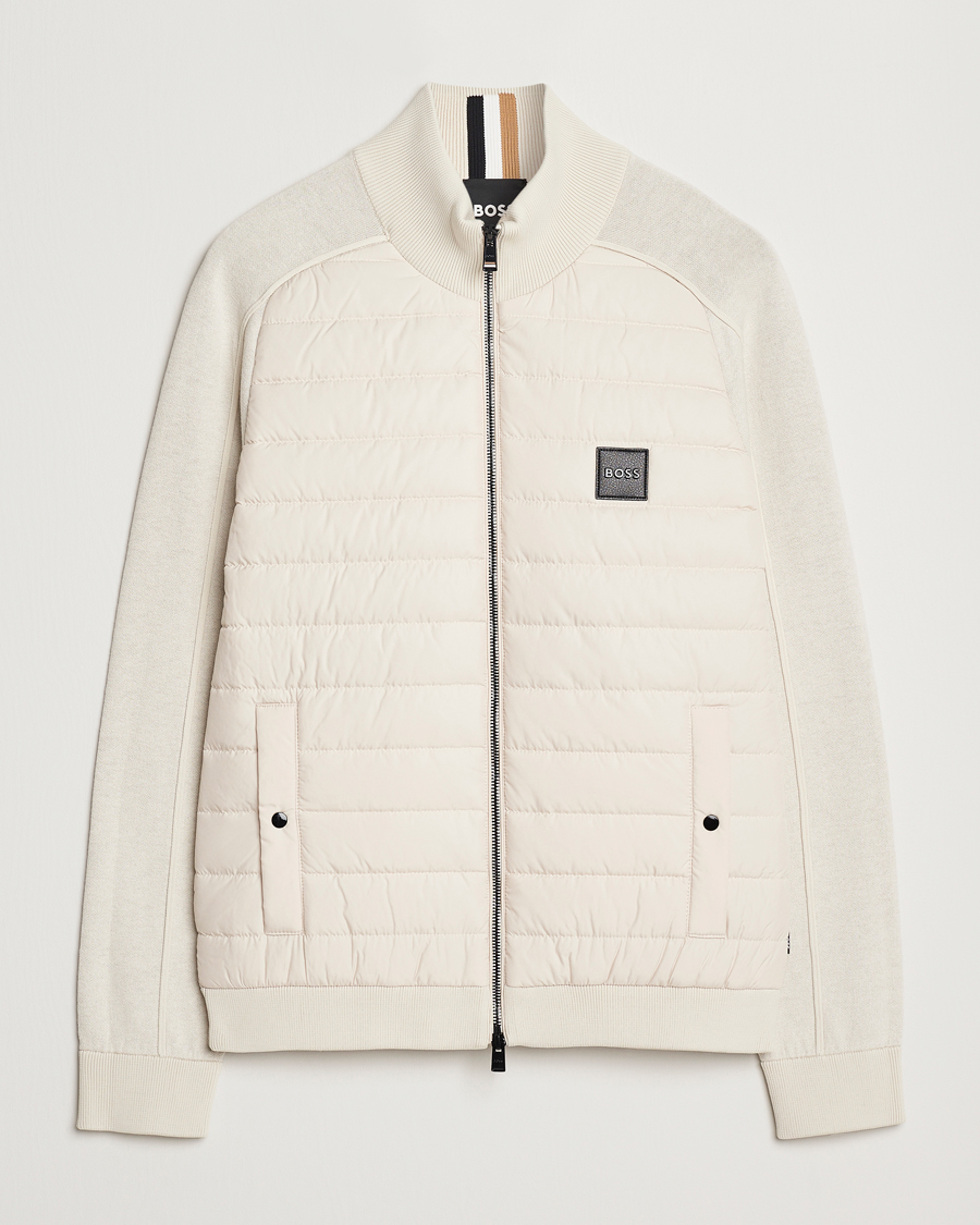 Hombres | Abrigos y chaquetas | BOSS BLACK | Esfero Hybrid Full Zip Open White