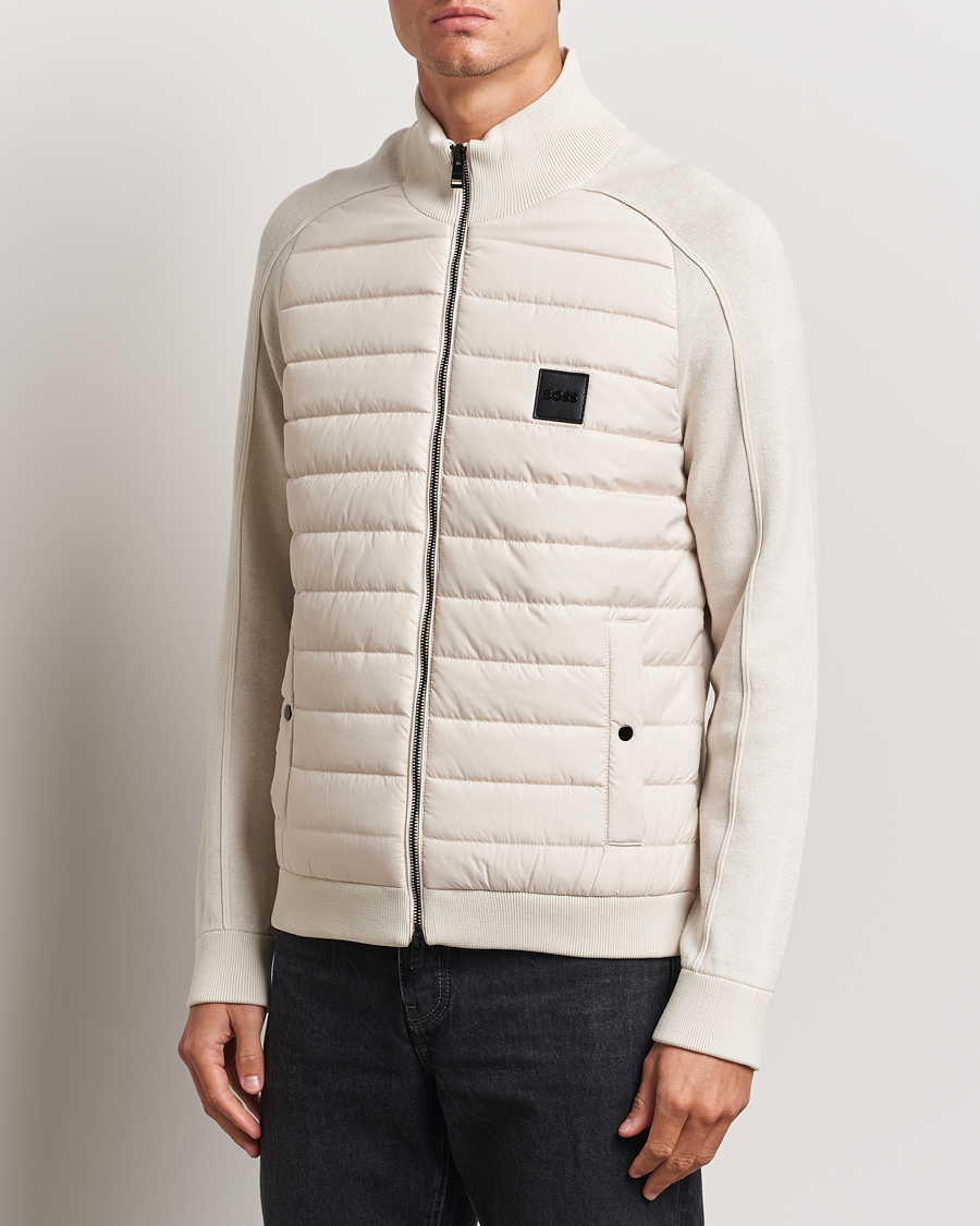 Hombres | Abrigos y chaquetas | BOSS BLACK | Esfero Hybrid Full Zip Open White