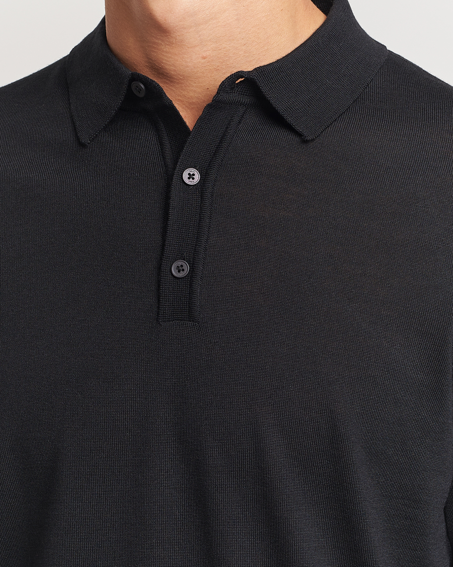 Hombres | Jerséis y prendas de punto | BOSS BLACK | Lancione Merino Knitted Polo Black