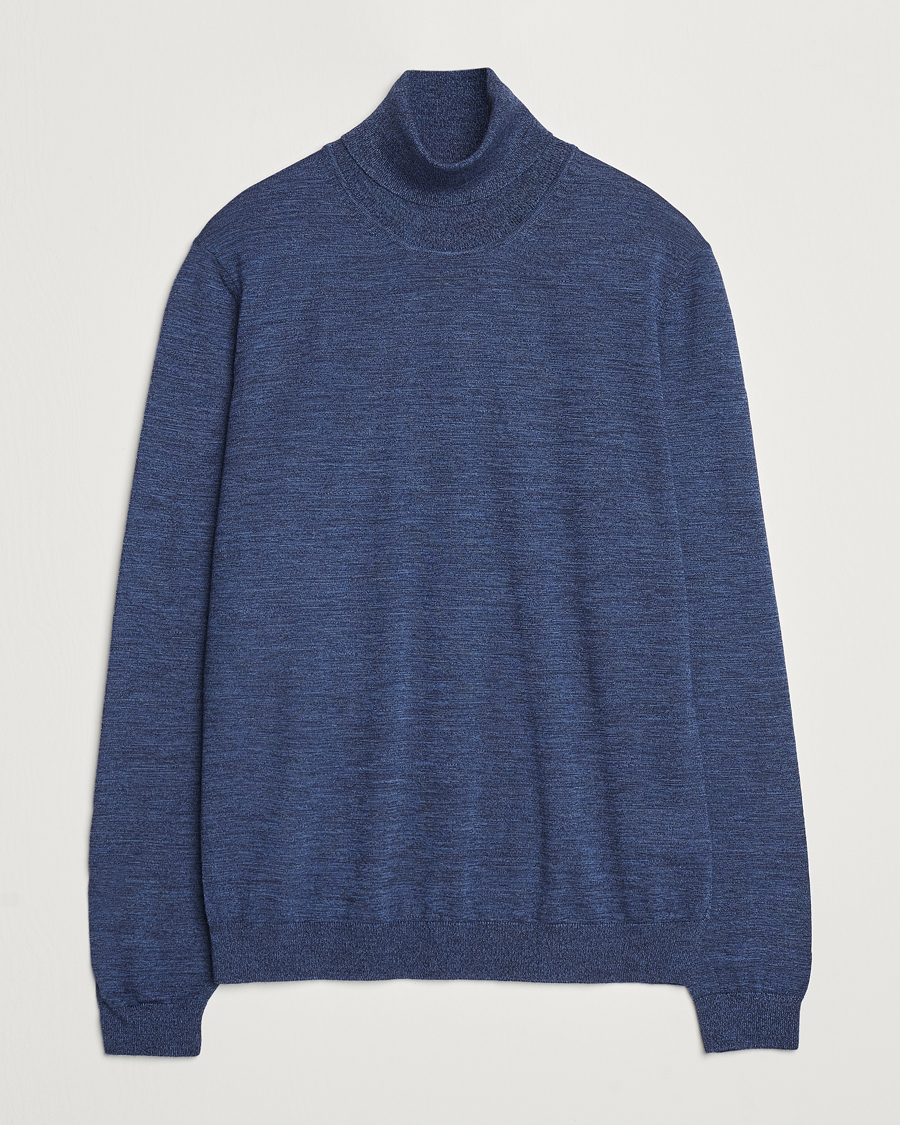 Hombres | Jerséis y prendas de punto | BOSS BLACK | Musso Merino Knitted Polo Bright Blue