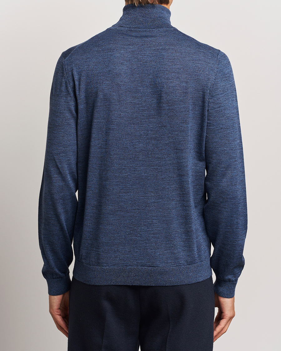 Hombres | Jerséis y prendas de punto | BOSS BLACK | Musso Merino Knitted Polo Bright Blue