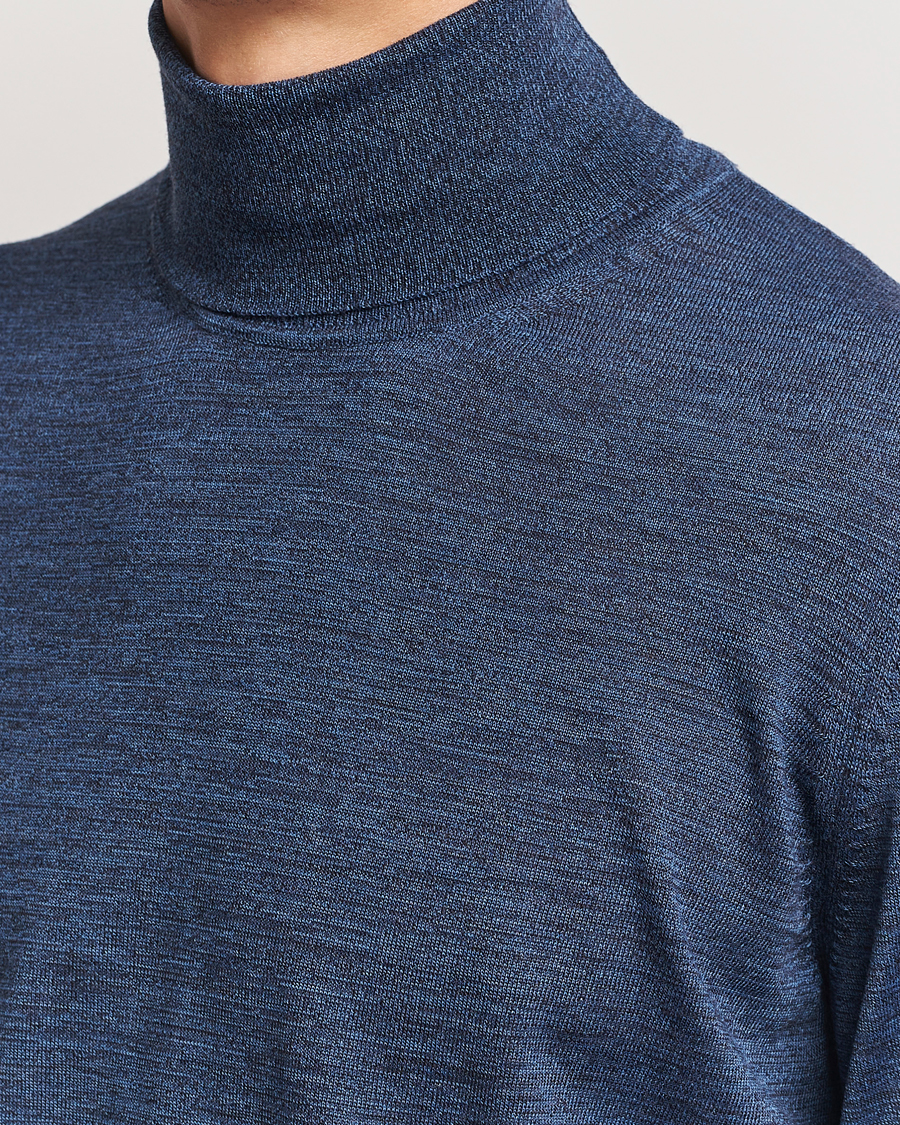 Hombres | Jerséis y prendas de punto | BOSS BLACK | Musso Merino Knitted Polo Bright Blue