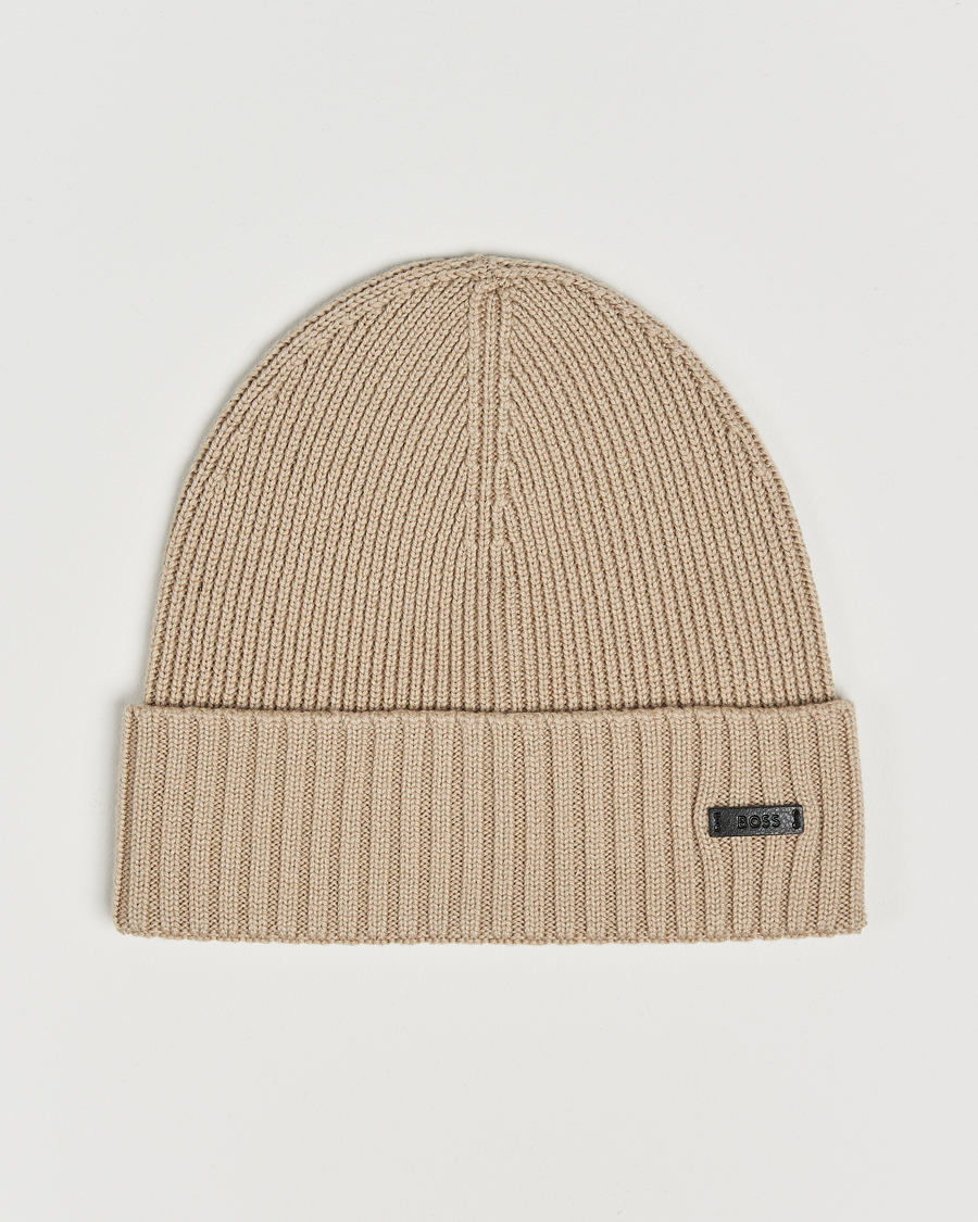 Hombres | BOSS BLACK Fati Wool Beanie Light Beige | BOSS BLACK | Fati Wool Beanie Light Beige