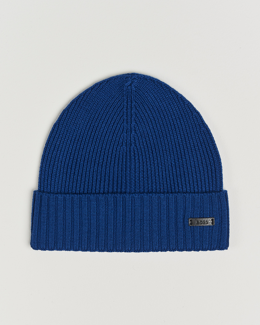 Hombres | BOSS BLACK Fati Wool Beanie Open Blue | BOSS BLACK | Fati Wool Beanie Open Blue