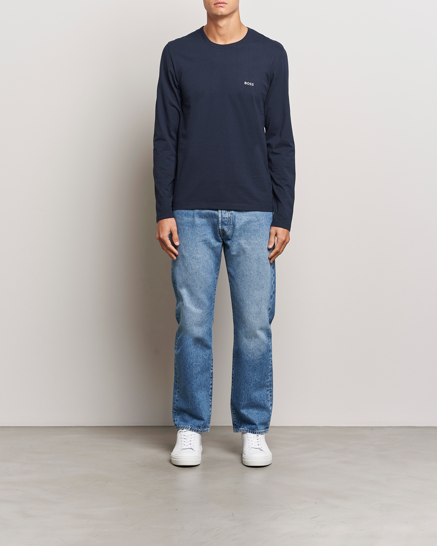 Hombres | Camisetas | BOSS BLACK | 3-Pack Long Sleeve T-Shirt Navy/Green/Black