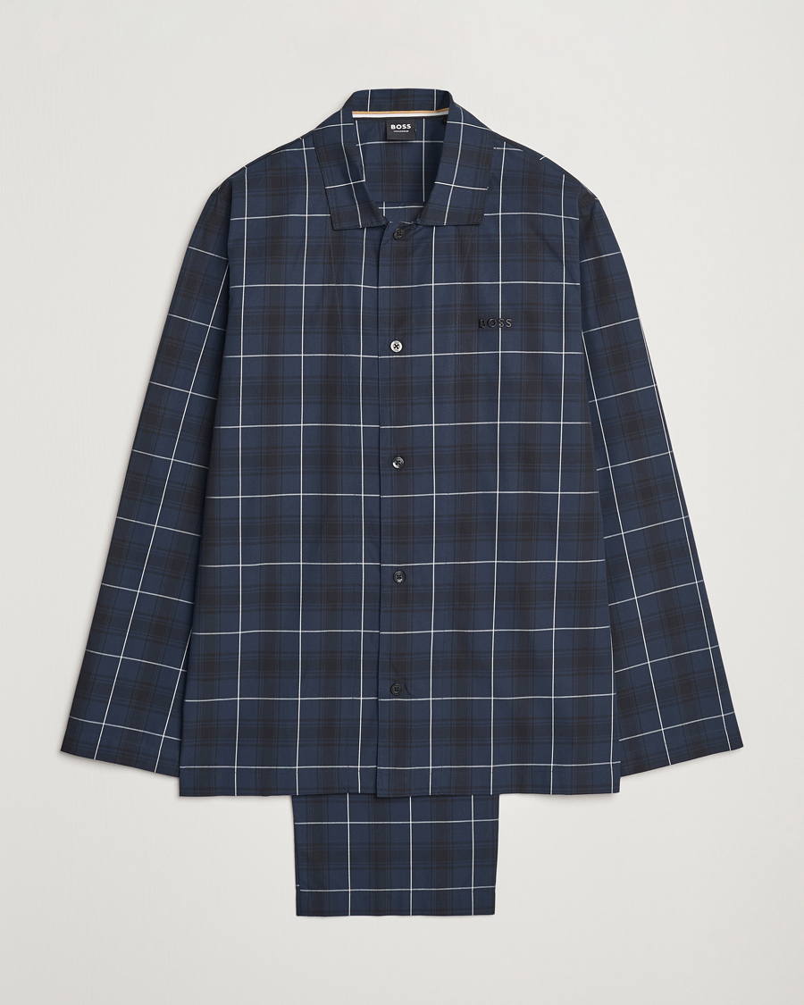 Hombres | Pijamas y batas | BOSS BLACK | Urban Checked Pyjama Set Dark Blue