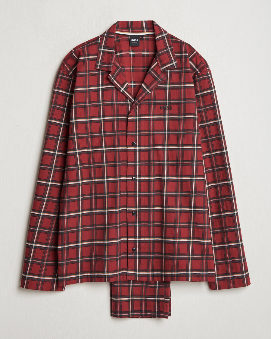 Hombres | Pijamas y batas | BOSS BLACK | Holiday Checked Pyjama Set Dark Red