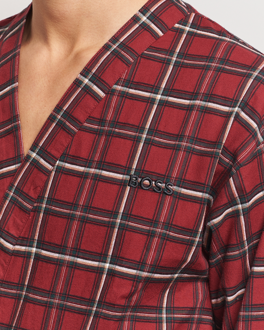 Hombres | Pijamas y batas | BOSS BLACK | Holiday Checked Robe Dark Red