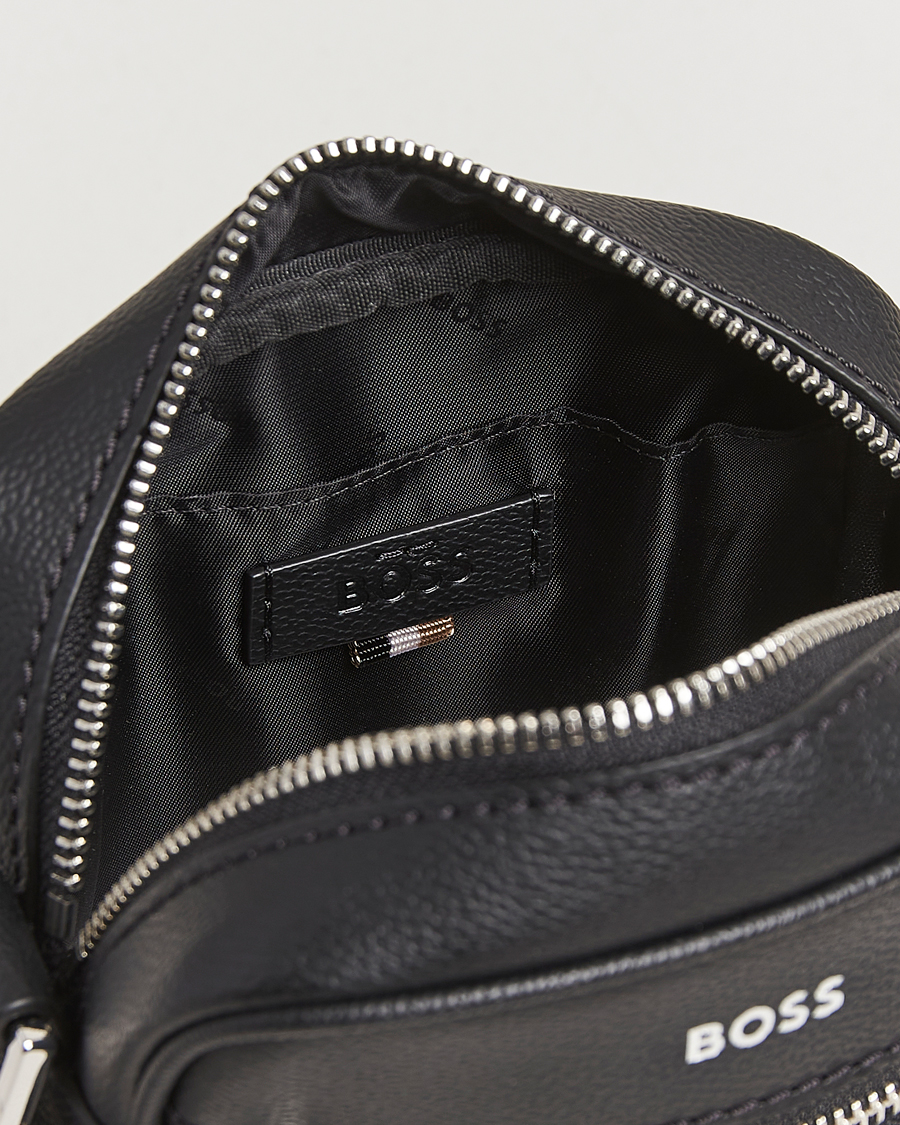 Hombres | BOSS BLACK Zair Monogram Shoulder Bag Black | BOSS BLACK | Zair Monogram Shoulder Bag Black