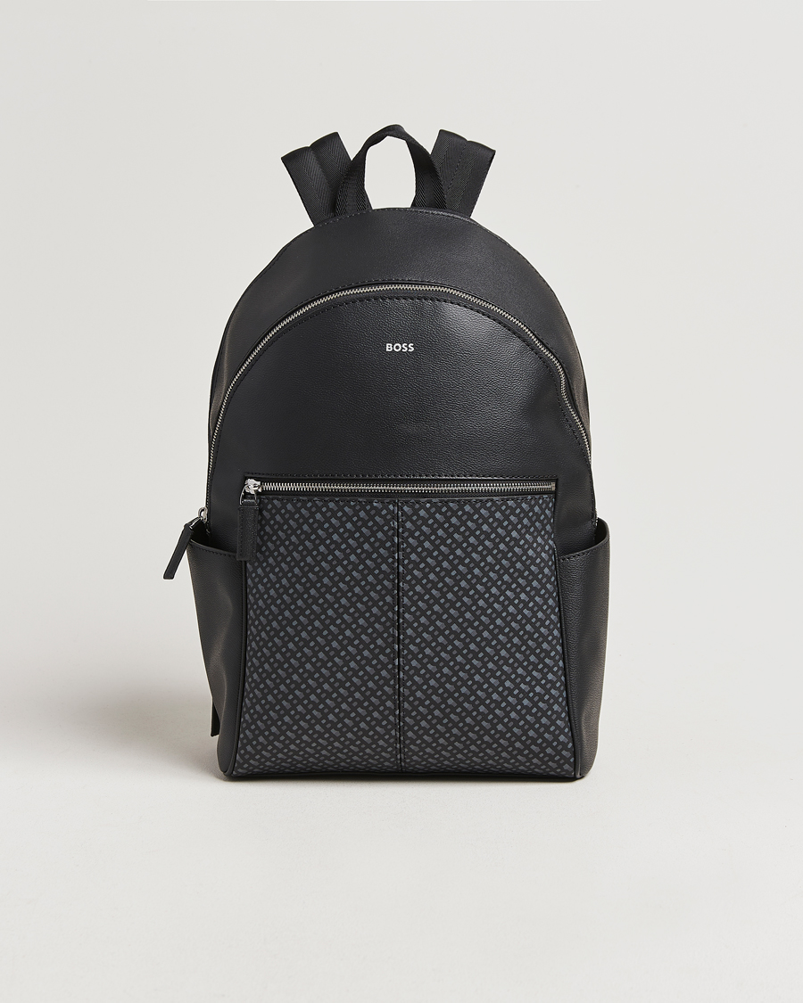 Hombres | BOSS BLACK Zair Monogram Backpack Black | BOSS BLACK | Zair Monogram Backpack Black