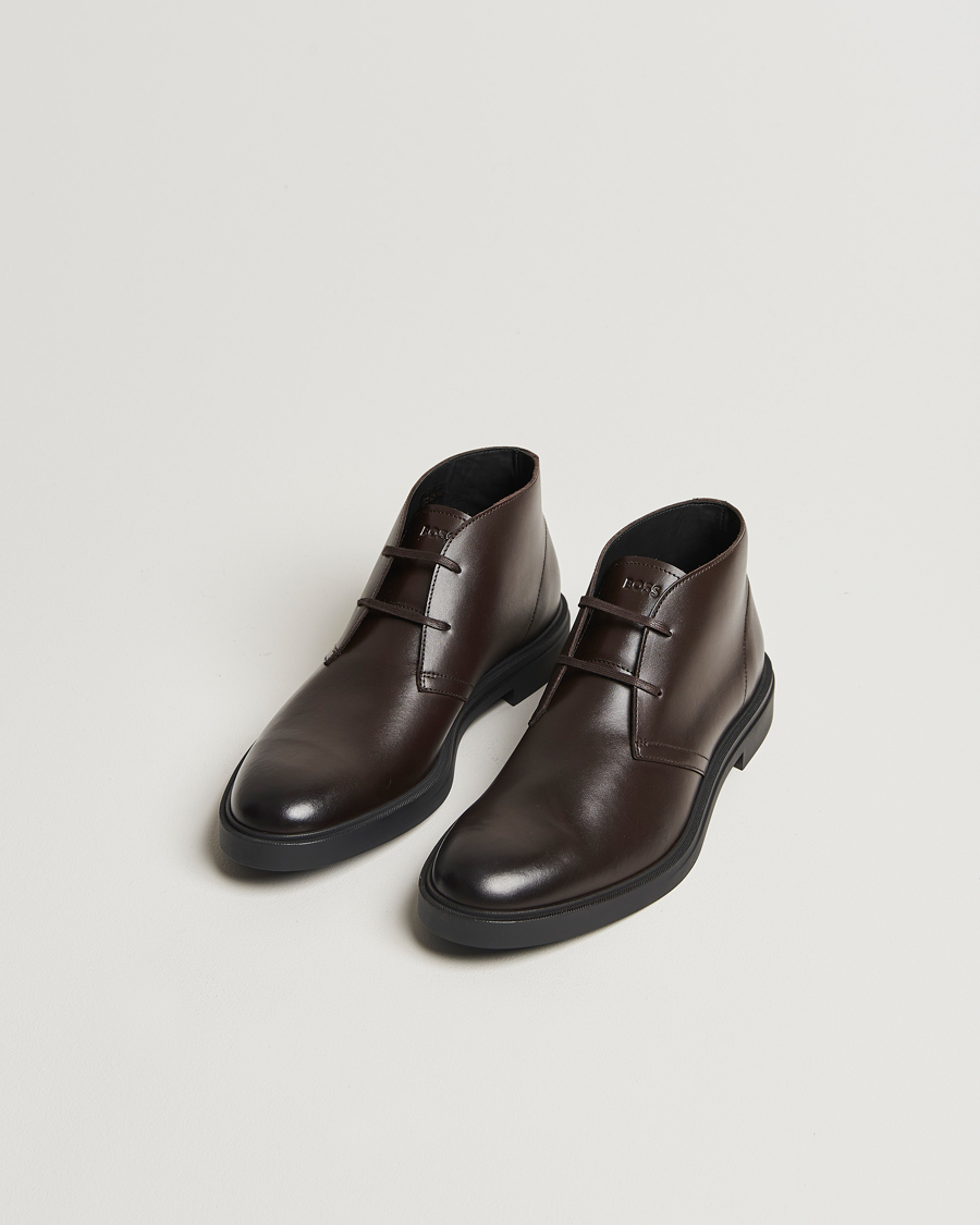 Hombres | BOSS BLACK Calev Leather Chukka Boot Dark Brown | BOSS BLACK | Calev Leather Chukka Boot Dark Brown