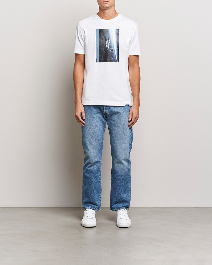Hombres | Camisetas | BOSS ORANGE | Printed Crew Neck T-Shirt White