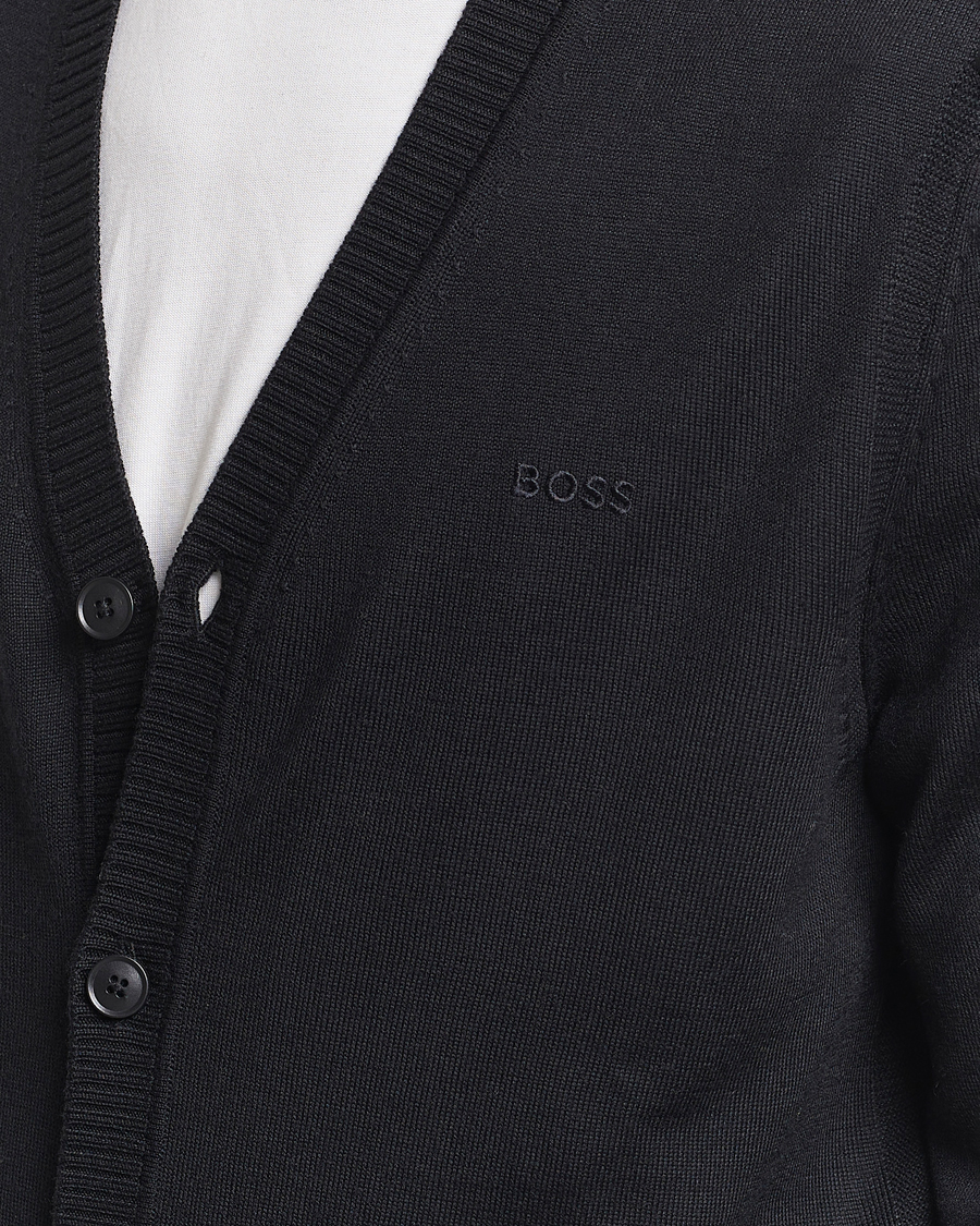 Hombres | Jerséis y prendas de punto | BOSS ORANGE | Avac Wool Knitted Cardigan Black