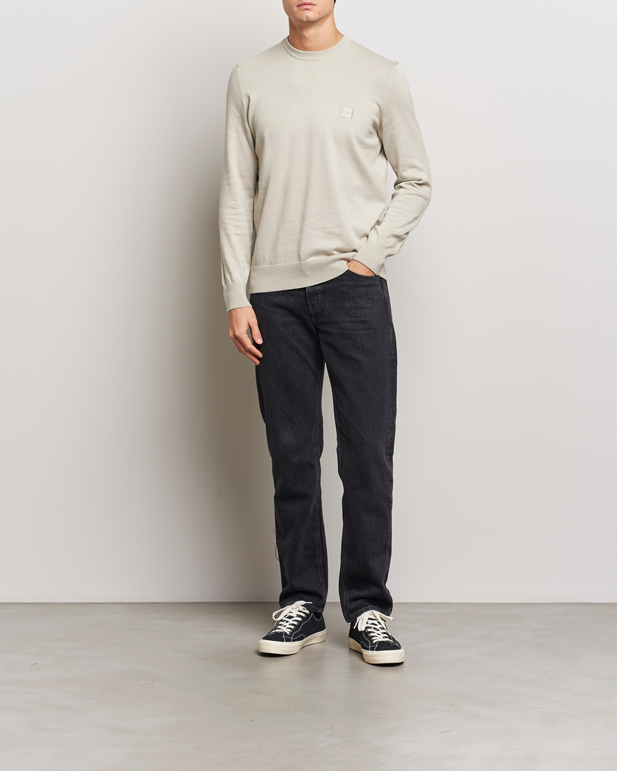 Hombres | Jerséis y prendas de punto | BOSS ORANGE | Kanovano Knitted Sweater Light Beige