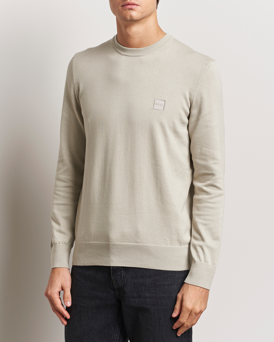 Hombres | Jerséis y prendas de punto | BOSS ORANGE | Kanovano Knitted Sweater Light Beige