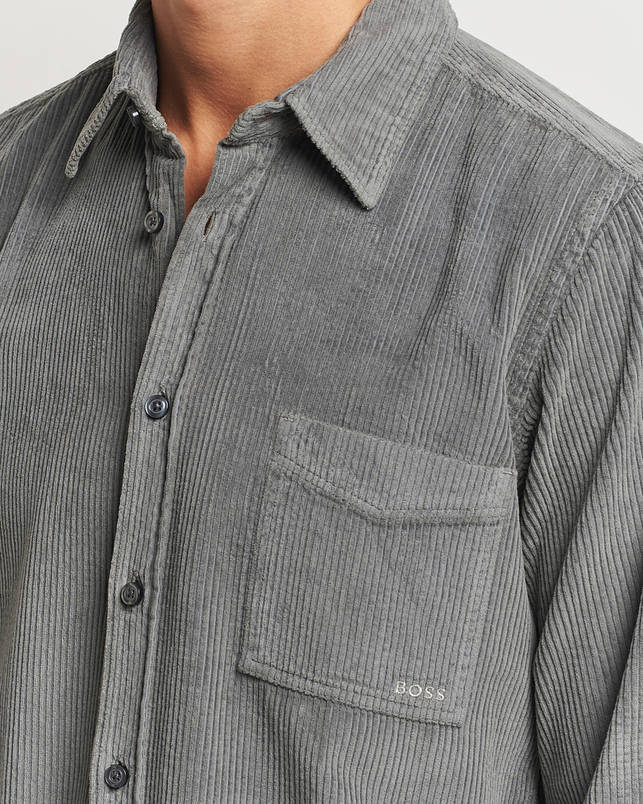 Hombres | Camisas | BOSS ORANGE | Relegant Corduroy Shirt Open Grey