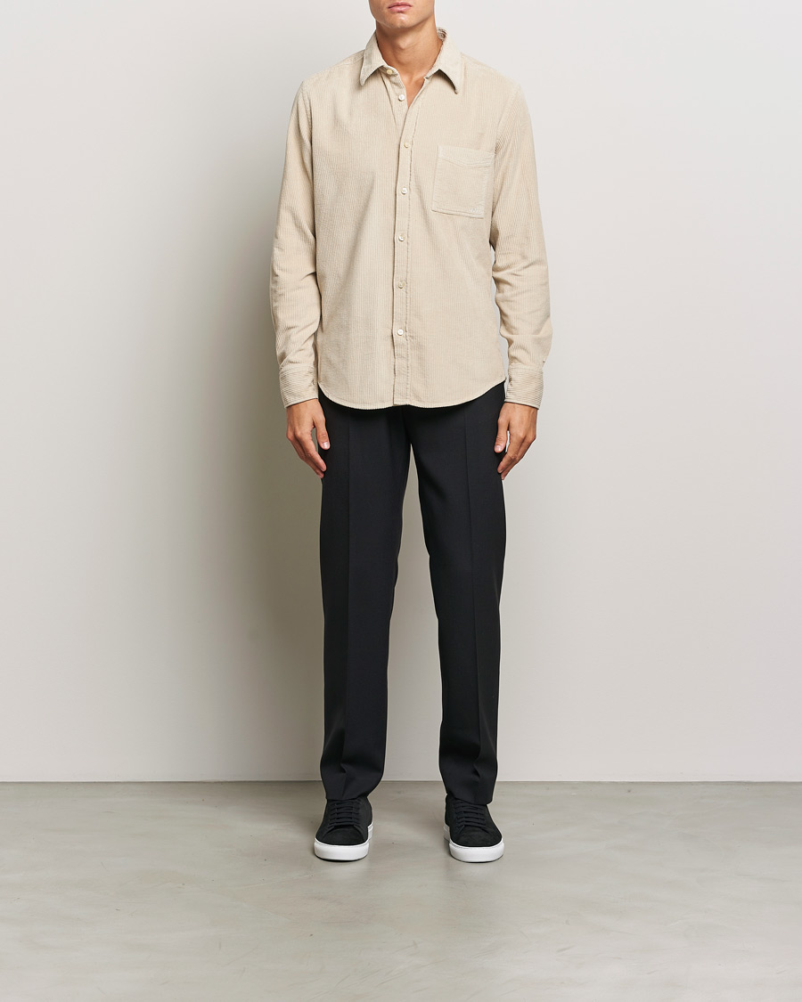 Hombres | Camisas | BOSS ORANGE | Relegant Corduroy Shirt Light Beige