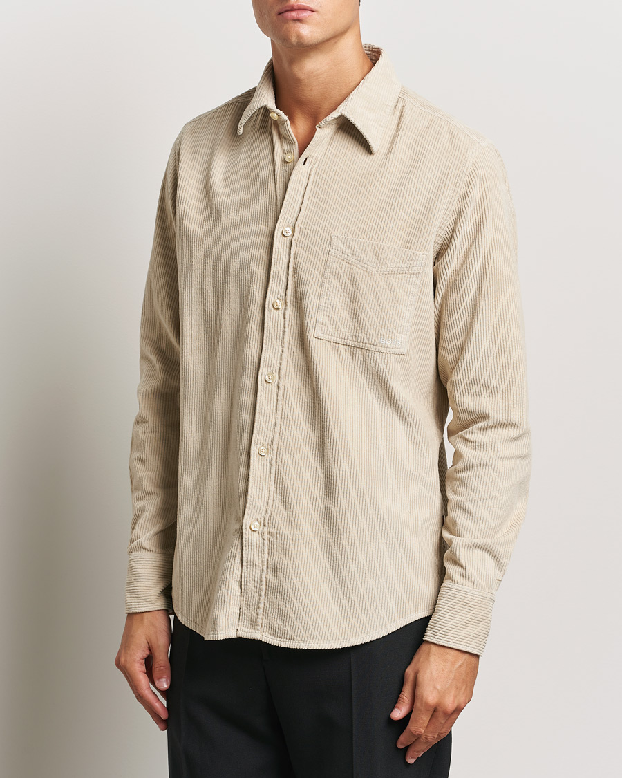 Hombres | Camisas | BOSS ORANGE | Relegant Corduroy Shirt Light Beige