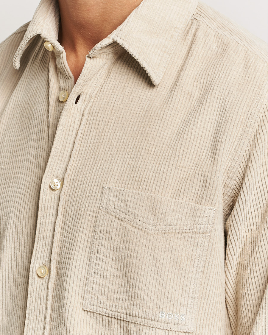 Hombres | Camisas | BOSS ORANGE | Relegant Corduroy Shirt Light Beige