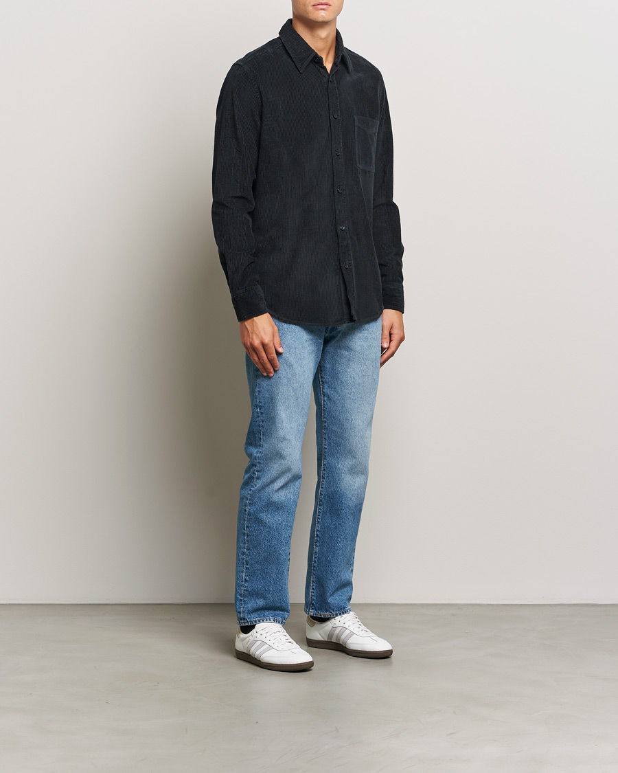 Hombres | Camisas | BOSS ORANGE | Relegant Corduroy Shirt Dark Blue
