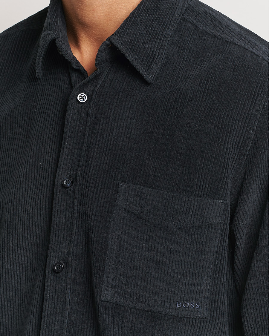 Hombres | Camisas | BOSS ORANGE | Relegant Corduroy Shirt Dark Blue