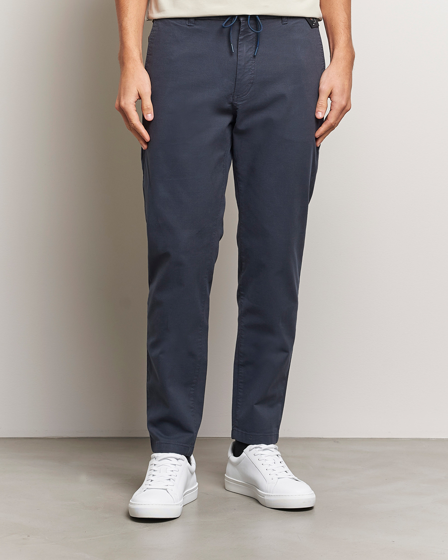 Hombres | Pantalones | BOSS ORANGE | Tapered Drawstring Trousers Dark Blue