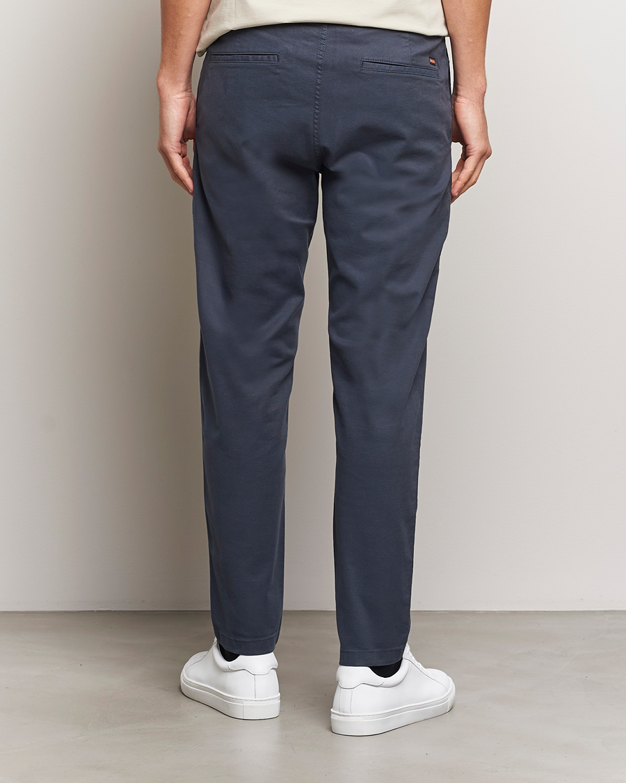 Hombres | Pantalones | BOSS ORANGE | Tapered Drawstring Trousers Dark Blue