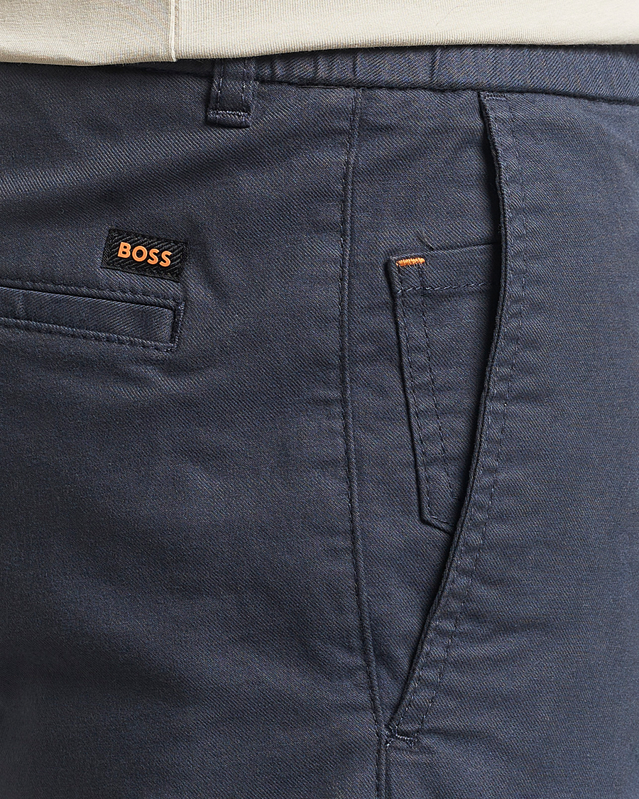 Hombres | Pantalones | BOSS ORANGE | Tapered Drawstring Trousers Dark Blue