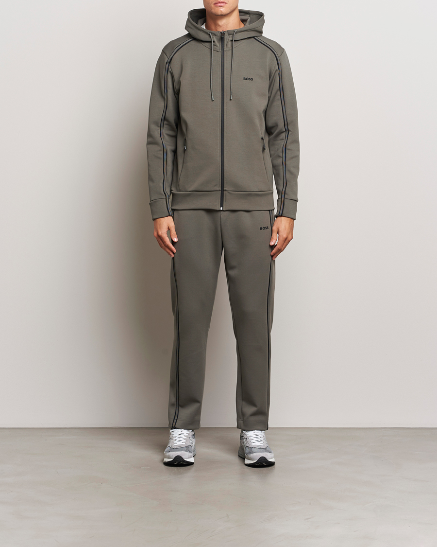 Hombres | Jerséis y prendas de punto | BOSS GREEN | Saggy Full Zip Hoodie Light Grey