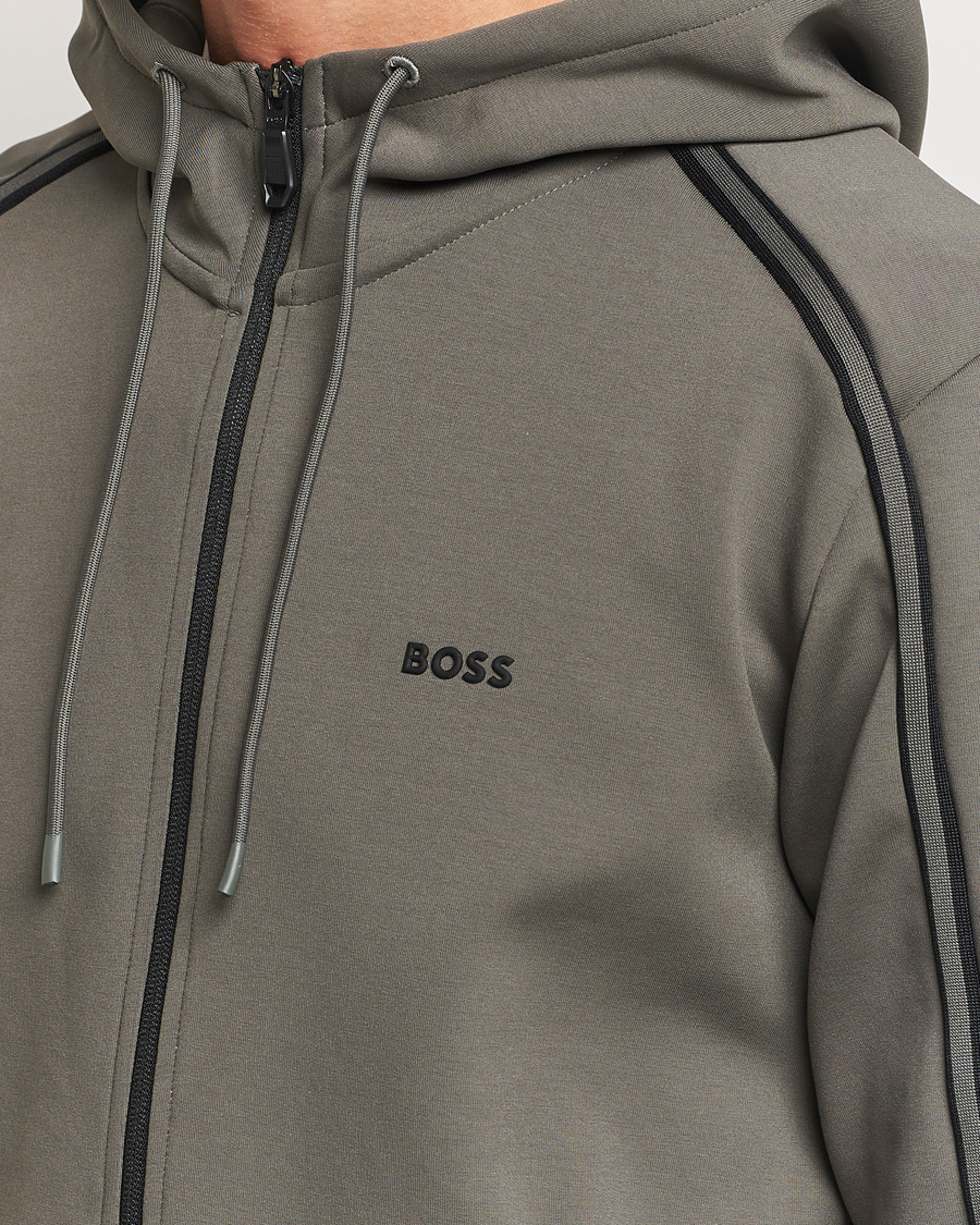 Hombres | Jerséis y prendas de punto | BOSS GREEN | Saggy Full Zip Hoodie Light Grey