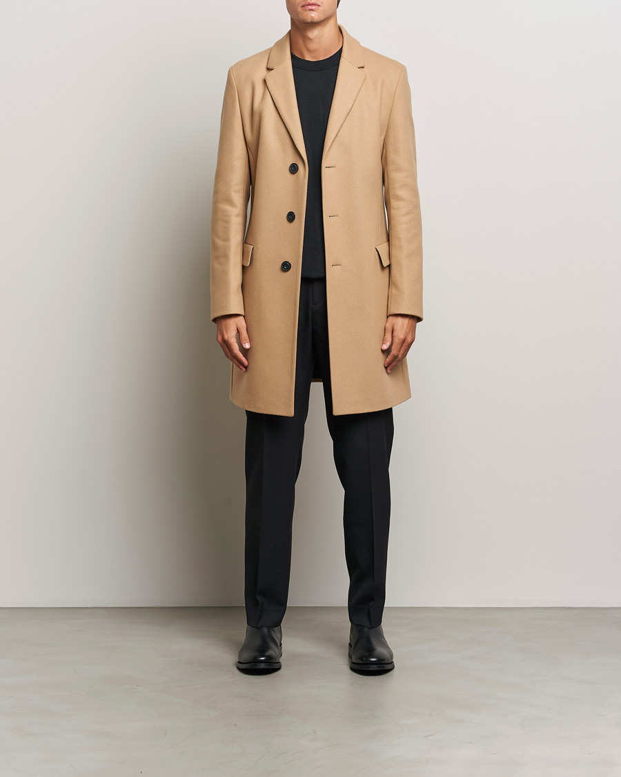 Hombres | Abrigos y chaquetas | HUGO | Migor Wool Coat Medium Beige