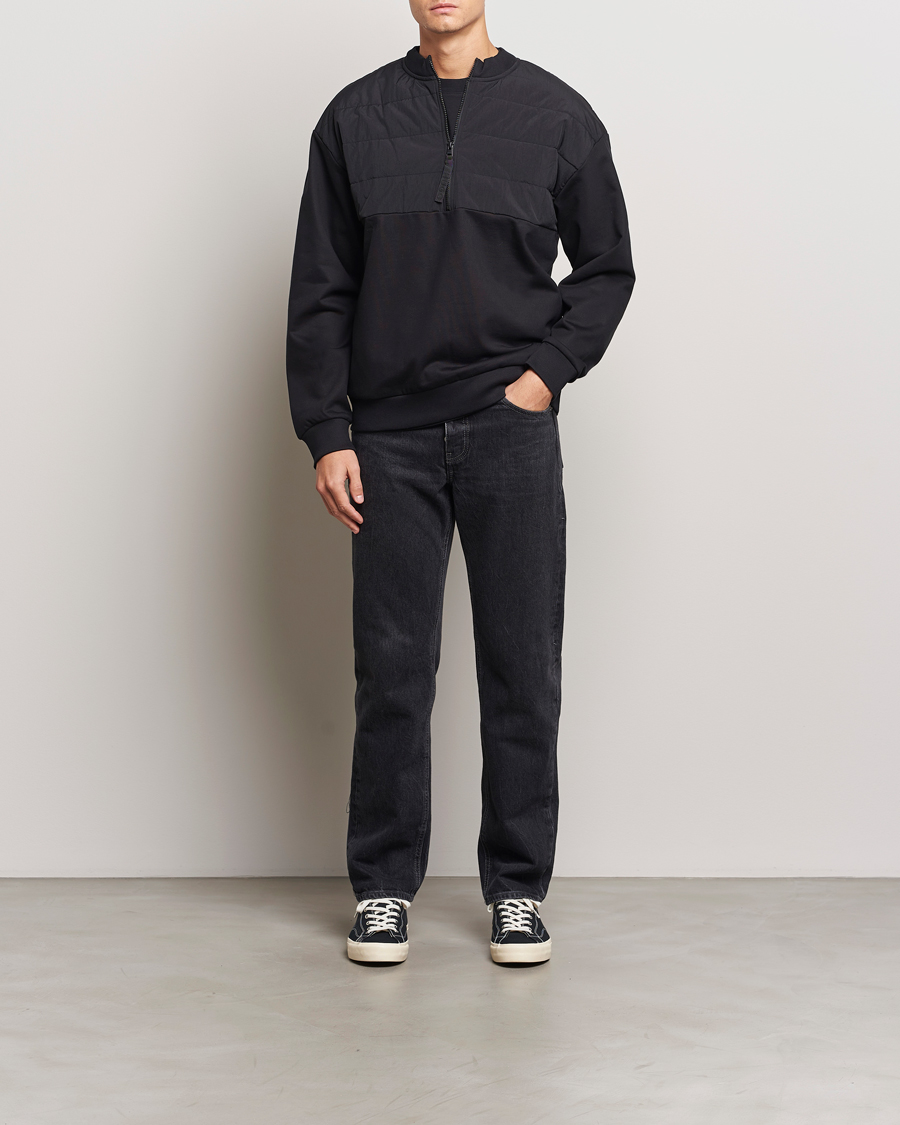 Hombres | Jerséis y prendas de punto | HUGO | Detechsom Hybrid Half Zip Black