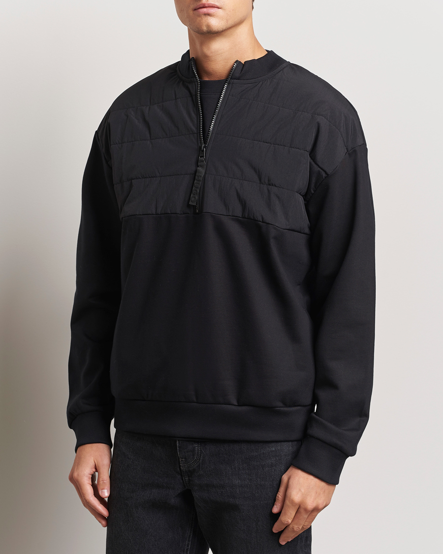 Hombres | Jerséis y prendas de punto | HUGO | Detechsom Hybrid Half Zip Black