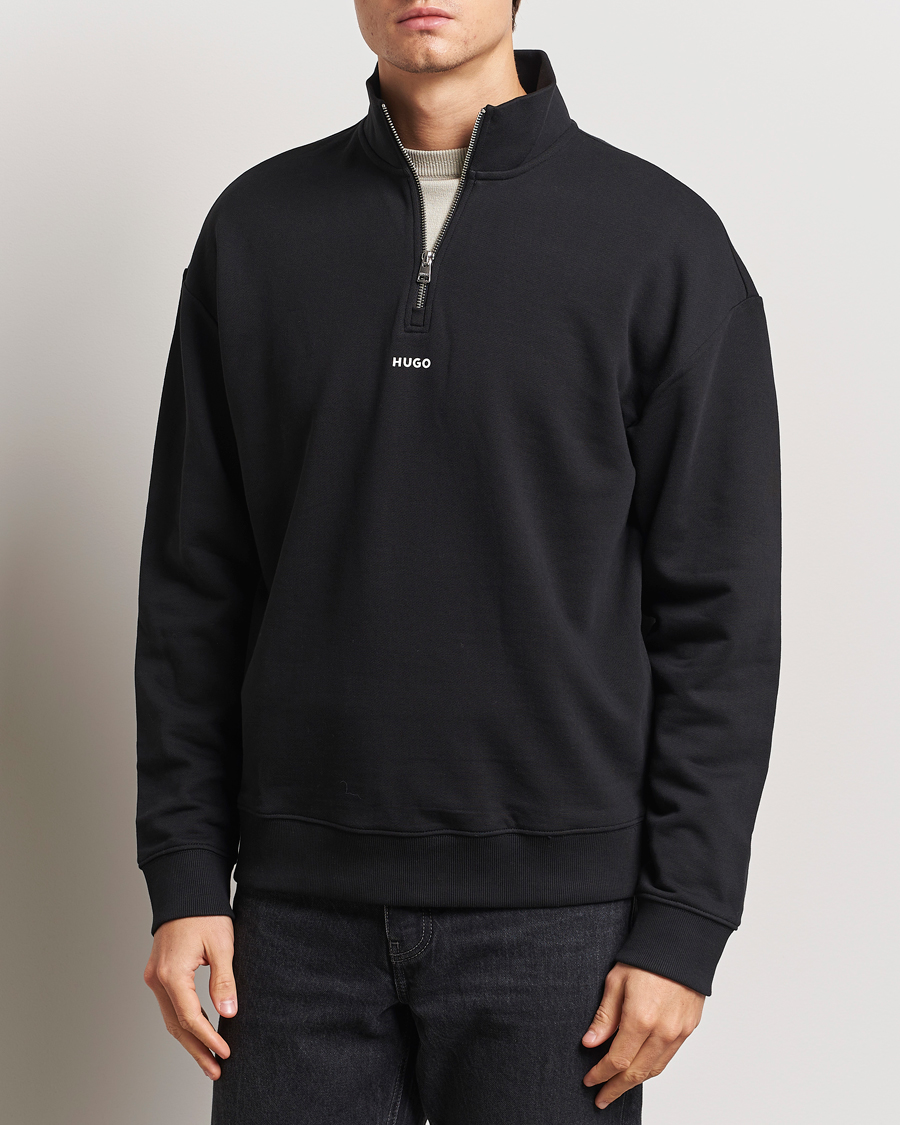 Hombres | Jerséis y prendas de punto | HUGO | Durty Half Zip Sweatshirt Black