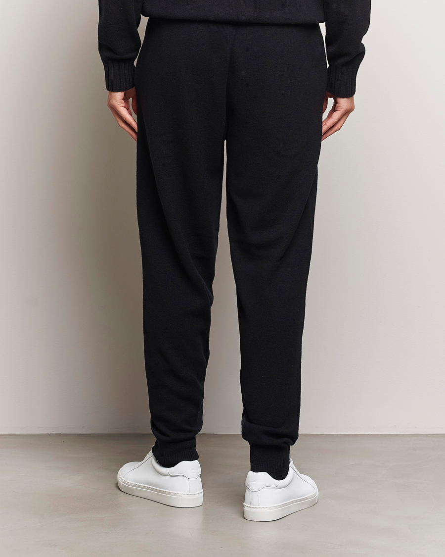 Hombres | Pantalones | HUGO | San Steero Wool Knitted Joggers Black