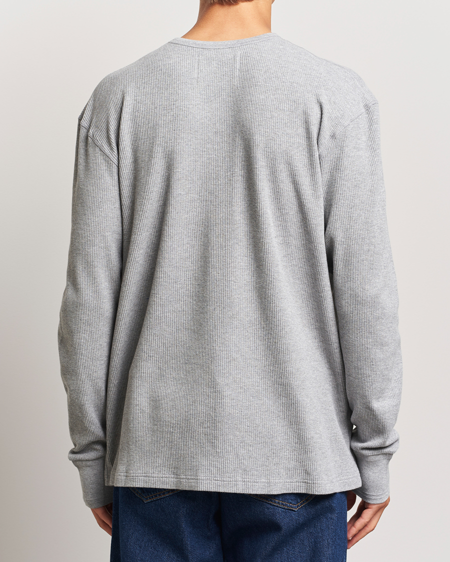 Hombres | Jerséis y prendas de punto | Jeanerica | Jean Waflle Texture Sweater Light Grey Melange