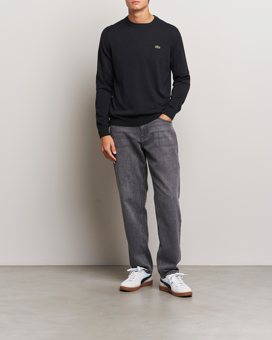 Hombres | Jerséis y prendas de punto | Lacoste | Cotton Knitted Sweater Black